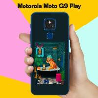 Силиконовый чехол на Motorola Moto G9 Play Тигр в ванной / для Моторола Мото Джи9 Плэй