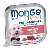 Влажный корм для собак Monge Fresh Нежный паштет, говядина 1 уп. х 1 шт. х 100 г