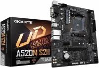 Материнская плата mATX GIGABYTE A520M S2H (AM4, AMD A520, 2*DDR4(5000), 4*SATA 6G RAID, M.2, 3*PCIE, 7.1CH, Glan, 6*USB 3.2, D-Sub/DVI-D/HDMI) RTL