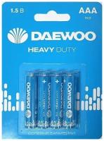 Батарейки Daewoo R03 AAA BL4 Heavy Duty BL4, 4 шт
