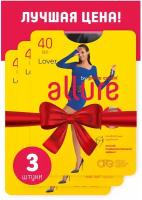 Колготки ALLURE Lover, 40 den, 3 шт., размер 3, черный