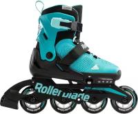 Детские роликовые коньки Rollerblade MICROBLADE black/aqua 2024 (33-36,5)