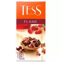 Чайный напиток красный Tess Flame в пакетиках, гибискус, клубника, 25 пак