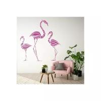 Одноцветная наклейка «Абстрактные фламинго»