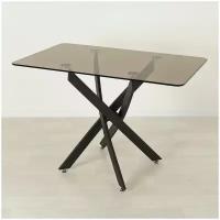 Стеклянный стол для кухни Рим 10 бронза/черный (1200х750 мм)