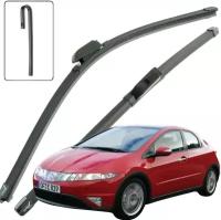 Дворники Honda Civic (8) FK, FN Хонда Цивик ФК, ФН хэтчбек 5 дв 2005 2006 2007 2008 2009 Щетки стеклоочистителя бескаркасные к-т 2шт, 700мм-600мм