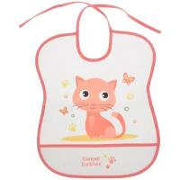 Canpol Babies Нагрудник Soft Plastic bib, розовый/кошка