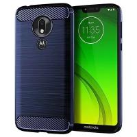 Чехол для Motorola Moto G7 Power цвет Blue (синий), серия Carbon от Caseport