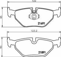 Колодки тормозные дисковые задн BMW: 5 95-03, 5 Touring 97-04 TEXTAR 2169103