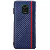 Чехол накладка G-Case Carbon для Xiaomi Redmi Note 9S / Note 9 Pro / Note 9 Pro Max, темно-синяя