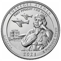 США 25 центов 2021 Пилоты из Таскиги. Алабама S