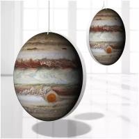 Подвесная двухсторонняя фигура "Юпитер" (пластик) / Украшение подвесное на День космонавтики / 20x20 см