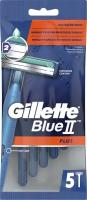 Gillette Blue 2 Plus Одноразовые Мужские Бритвы (5 шт.) Джилет Блю 2 Плюс со Смазывающей полоской с 2 лезвиями, фиксированная головка