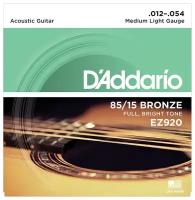 EZ920 AMERICAN BRONZE 85/15 Струны для акустической гитары Medium Light 12-54 D`Addario