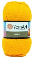 Пряжа Yarnart Baby ярко-желтый (586), 100%акрил, 150м, 50г, 1шт