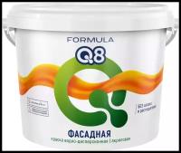 Краска акриловая Formula Q8 Фасадная белоснежная влагостойкая матовая белый 5 кг