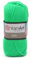 Пряжа Yarnart Baby яркая зелень (8233), 100%акрил, 150м, 50г, 1шт