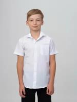 Рубашка для мальчика, цвет белый, артикул 11917, размер 134