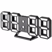 Часы-будильник Perfeo LED "LUMINOUS 2", черный корпус / белая подсветка (PF-6111)
