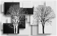 Фотообои Уютная стена "Деревья 3D в стиле модерн" 420х270 см Виниловые Бесшовные (единым полотном)