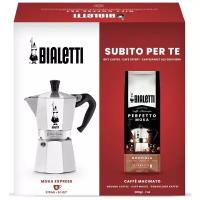 Гейзерная кофеварка Bialetti Moka Express (6 чашек) + кофе Hazelnut