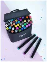 Фломастеры-Маркеры-Акварельные набор профессиональных двусторонних маркеров для скетчинга Creator, 48 цветов в чехле