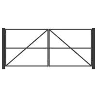 Ворота 4.0х1.5 м распашные садовые (каркас) со столбами