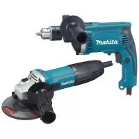 Набор электроинструментов MAKITA DK0123 (углошлифовальная машина GA5030 + ударная дрель HP1630)