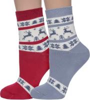 Комплект из 2 пар женских махровых носков Брестские (БЧК) микс 1, размер 25