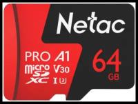 Карта памяти Netac P500 MicroSD 64 Гб, Eco Class 10 UHS-I, с адаптером NT02P500ECO-064G-R