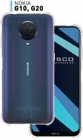 Противоударный чехол ROSCO для Nokia G20 и Nokia G10 (Нокиа Джи 20 и Джи 10) силиконовый с усиленными углами, защита вокруг модуля камер, прозрачный