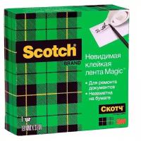 Лента невидимая клейкая Scotch 810 Magic в коробочке, 19мм х 33м