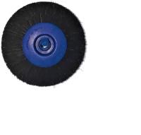 Щётка для шлифмотора натуральная чёрная жёсткая, 4-х рядная, диаметр 80мм,(основание - синий пластик)