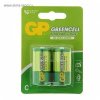 Батарейка солевая GP Greencell Extra Heavy Duty, С, R14-2BL, 1.5В, блистер, 2 шт