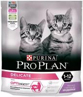 Сухой корм для котят Pro Plan с чувствительным пищеварением или с особыми предпочтениями в еде, с высоким содержанием индейки 2шт. х 400 г