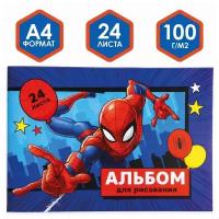 MARVEL Альбом для рисования А4, 24 листа 100 г/м², на скрепке, Человек-паук