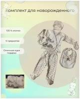 Комплект одежды на выписку из роддома для новорожденного мальчика /девочки из 5 предметов Турция