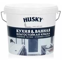 Краска акриловая HUSKY для кухонь и ванных комнат матовая белый 5 л 5 кг