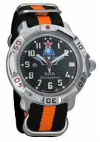 Мужские наручные часы Восток Командирские 811288-black-orange, нейлон, оранжевый/черный