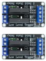 Модуль твердотельного реле (2 канала) Omron ССР G3MB-202P DC 5V для Arduino АС250В, 2А (в комплекте 2 штуки!) (Н)