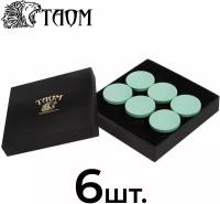 Мел для бильярда Taom Chalk Snooker 2.0 Green в коробке, 6 шт