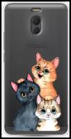 Силиконовый чехол на Meizu M6 Note / Мейзу М6 Ноте "Три котенка", прозрачный