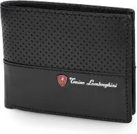 Портмоне мужское из натуральной кожи TONINO LAMBORGHINI Driving черное, 11х9 см