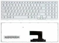 Клавиатура для Sony Vaio VPCEH1E1R белая с рамкой