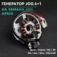 Генератор на скутер Ямаха Джог, Априо 50 кубов, 6+1 катушек 3kj, 3aa, 5bm, Minarelli, Yamaha Jog, Aprio 50 cc