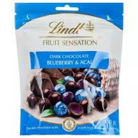 Драже из темного шоколада Fruit Sensation с фруктовой начинкой Голубика-Асаи Lindt 150г Нидерланды