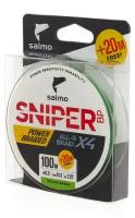 Плетеный шнур Salmo Sniper BP ALL R BRAID х4 Grass Green 120 м 0.11 мм тест 7.27 кг