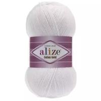 Пряжа для вязания ALIZE 'Cotton gold' (55%хлопок,45%акрил)ТУ (55 белый), 5 мотков