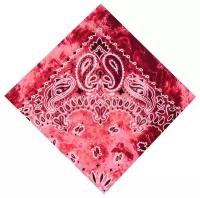 Бандана платок в стиле hip-hop универсальная косынка повязка для волос на голову, розовая красная тай дай