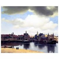 Репродукция на холсте Вид Делфта (View of Delft) Вермеер Ян 37см. x 30см